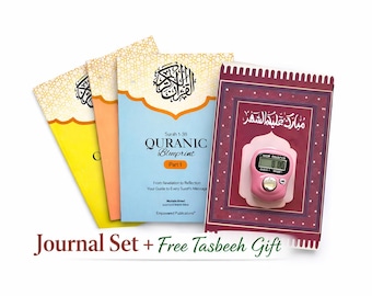 Quranic Blueprint - One Page Surah Outline complete set + Free Tasbeeh gift