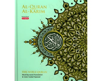 Maqdis A4 Large Al Quran Al Kareem Word-by-Word Translation Tajweed Colour Coded Lime Green