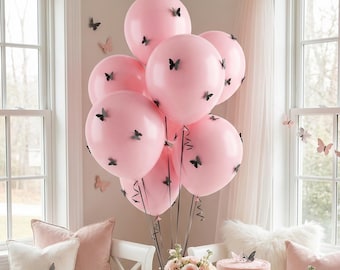Pink Butterfly Balloons, Coquette Party Supplies, Birthday Baby Shower Decor