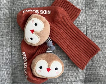 Calcetines de peluche para bebé • Algodón antideslizante, 0-12 meses