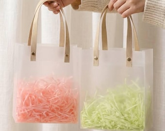 Clear Gift Bag with Handles • Transparent Gift Packaging • Party Favor Bag • Baby Shower & Small Business Packaging