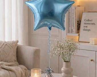 Blue Star Foil Balloon, Metallic Party Photo Prop Decor (Baby Shower)