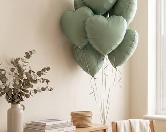 Conjunto de balões metalizados em formato de coração, 45 cm (18 polegadas), ideal para decoração de Dia dos Namorados, chá de bebê e festas de casamento.