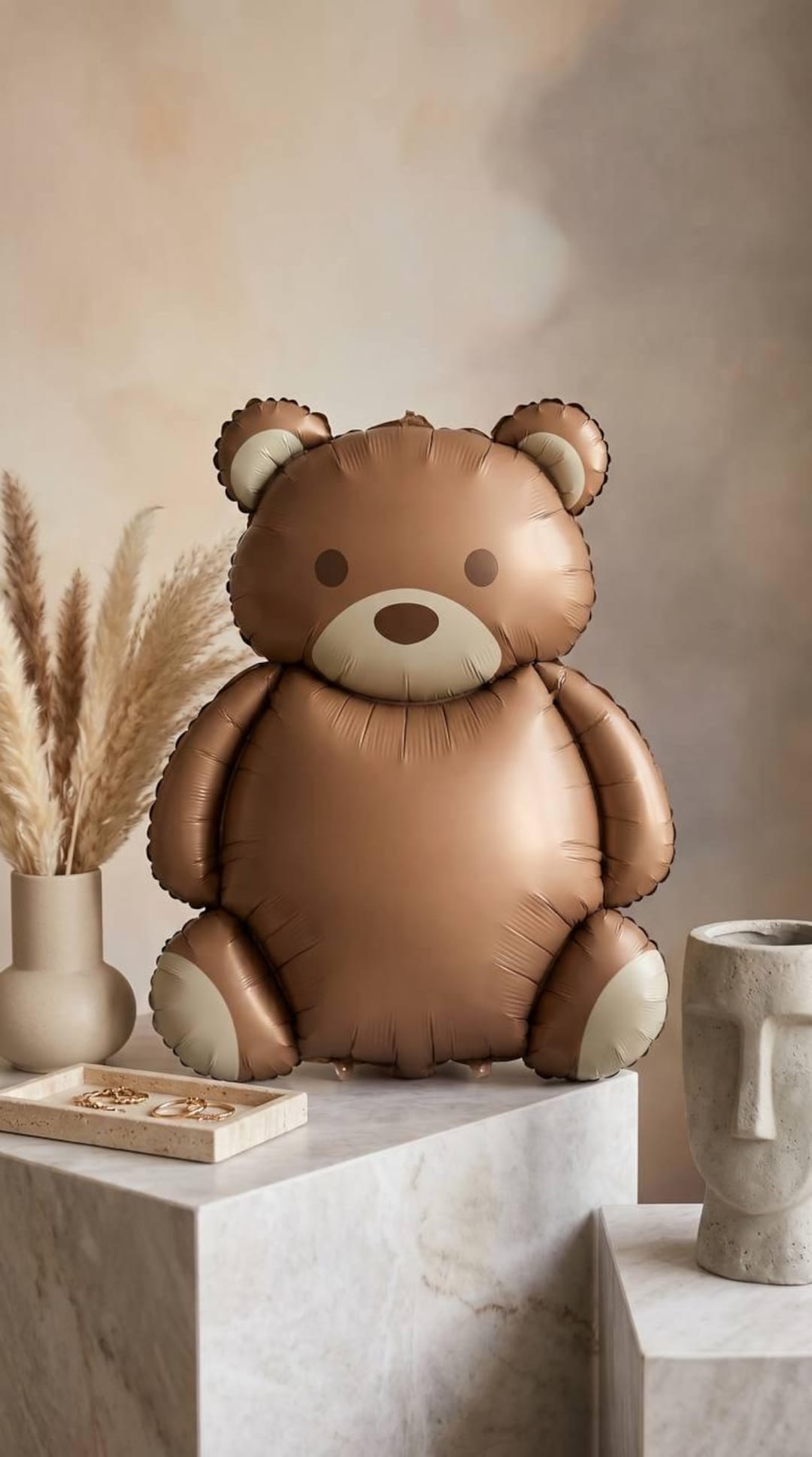 Teddy Bear Foil Balloon, Neutral Woodland Baby Shower Party Decor - Etsy