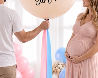 Gender Reveal Balloon Kit, 36 Inch Boy or Girl Balloon, Pink Blue Confetti, Gender Reveal Party Decoration