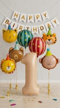 Circus Animal Balloons, Birthday Party Decor, Bear, Tiger, Lion, Monkey foil Balloons, Kids Design Decor, Zoo Theme Decoration