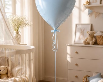 Blue Heart Balloon, Baby Shower Balloon, Boy Birthday Decor, Blue Foil Heart Balloon, Party Decorations