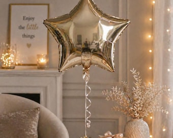 Metallic Gold Star Foil Balloon, Party Photo Prop Decor