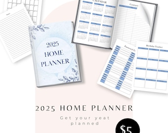 2025 Home Planner Guide for Family 24 Page Digital Download eBook for Printing, iPhone, Ipad, Mac, or Android