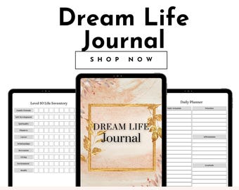 Manifest a Dream Life Personal 21 Page Self-Help Journal for Adults or Kids Printable PDF for Printing, iPhone, Ipad, Mac, or Android