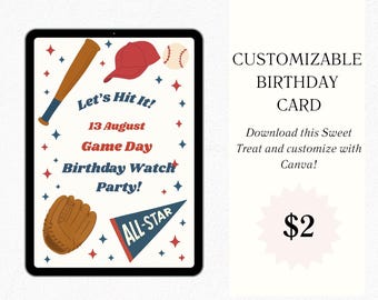 Customizable Baseball Social Media / Reels / Instagram Card Download