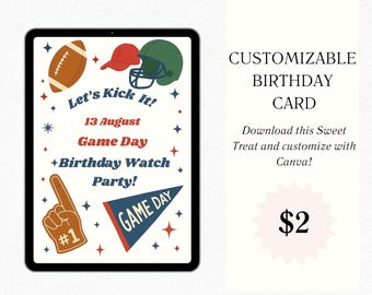 Customizable Social Media / Reels / Instagram / Football Watch Party Card Invitation Download