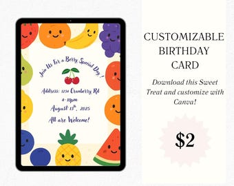 Customizable Social Media / Reels / Instagram Berry Special Card Digital Download