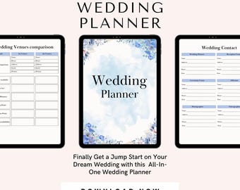 Wedding Planner 20 Page Downloadable Digital Guide for Printing, Iphone, Ipad, Mac, or Android