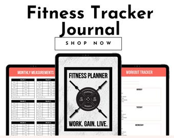 Fitness Planner for Weightlifting, Cardio, Cross-fit, 43 Page Downloadable Planner for Printing, iPhone, Ipad, Mac, or Android