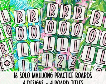 Solo Mahjong Practice Board | Charleston Practice | Lilly Pulitzer Style