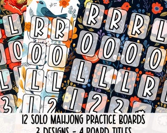 Solo Mahjong Practice Board | Charleston Practice Trainer Printable Solitaire