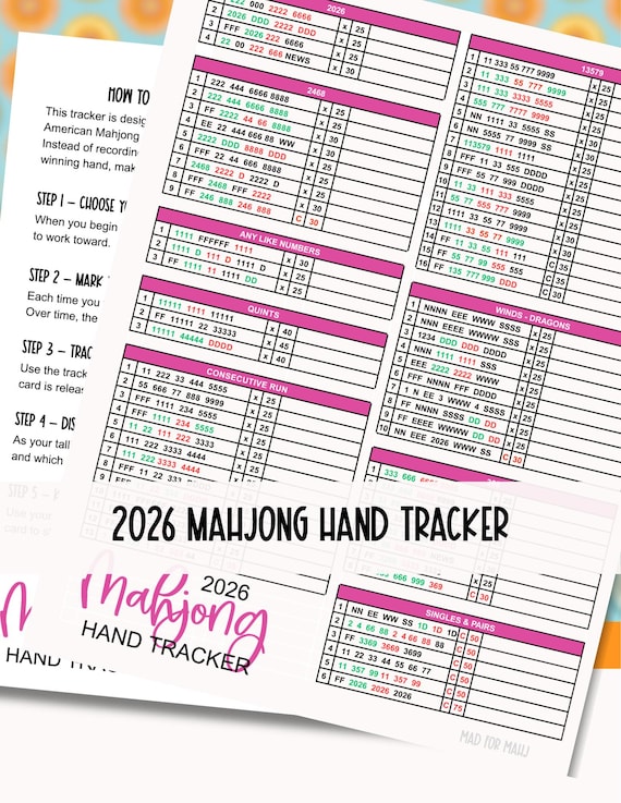 Mahjong Hand Tracker for 2026 Card