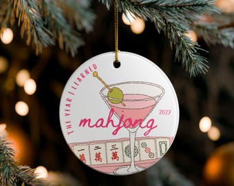 The Year I Learned Mahjong Ornament, Personalized Mahjong Christmas Ornament, Mahjong Player Gift, Mahjong Player Keepsake FREE gift box