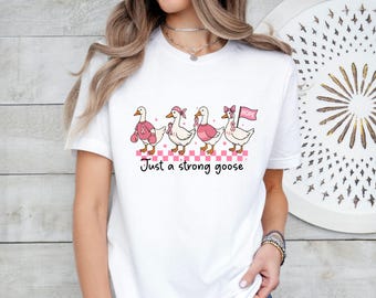 Just a Strong Goose Breast Cancer T-Shirt, Breast Cancer Warrior Shirt,Breast Cancer Awareness Shirt,Strong Goose Shirt,Cancer Support Shirt