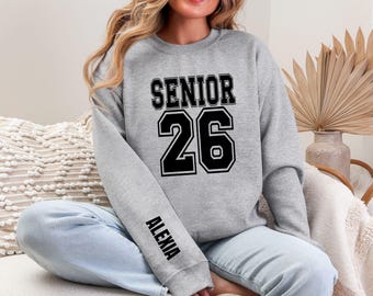 Personalized Senior 2026 Sweatshirt With Name, Custom Senior Sweater With Name ,Graduation 2026 Hoodie, Class Of 2026 Hoodie,Graduation Gift