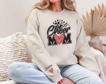 Personalized Senior Cheer Mom 2027 Sweatshirt, Cheer Mom Sweatshirt, Graduation 2027 Hoodie, Class Of 2027 Sweater, Custom Graduation Gift