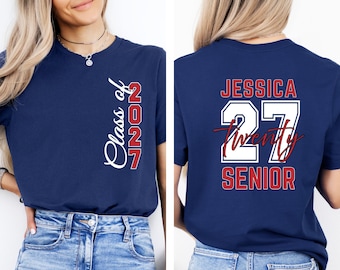 Personalized Senior Class of 2027 T-Shirt, Custom Senior Shirt With Name ,Graduation 2027 Shirt, Class Of 2027 Shirt, Custom Graduation Gift