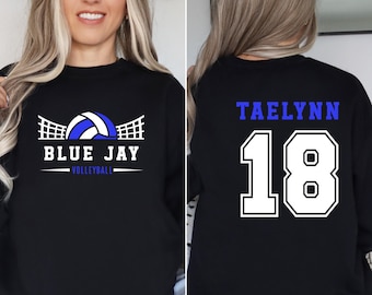 Custom  Volleyball Sweatshirt, Teenager Sweater with Name & Number, Custom Hoodie