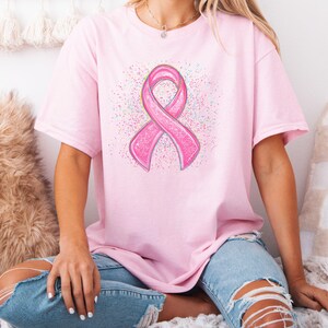 Coquette Pink Bow Ribbon T-Shirt ,Pink Out Shirt, Awareness Shirt, Breast Cancer Shirt, Pink Out Shirt, Pink Ribbon Shirt,Breast Cancer Gift