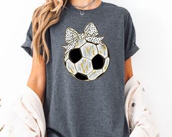 Coquette Soccer T-Shirt, Soccer Coquette T-Shirt,Soccer Mama Shirt, Game Day Shirt,Soccer Bow T-Shirt,Soccer Coquette Bow Shirt,Soccer Shirt