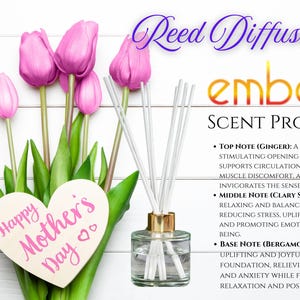 Reed Diffuser - Bergamot - Ginger - Clary Sage - Mothers Day Gift – Handcrafted Natural Aromas- Home Decor & Relaxation- Gift For Mum