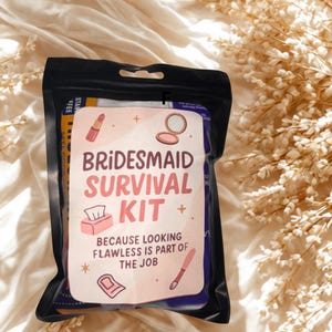 Bridesmaid Survival Kit – Funny Bridesmaid Gift | Wedding Day Emergency Bag | Hen Party Hangover Kit | Bridesmaid Proposal Gift