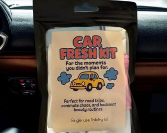 Kit de limpieza para coche - Neceser de emergencia para guantera - Artículos de higiene esenciales para viajes por carretera - Kit de viaje desechable e idea de regalo