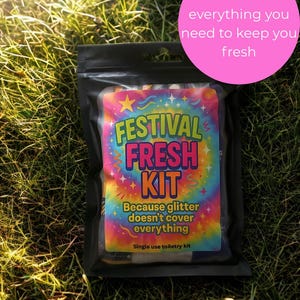 Festival Fresh Kit – Funny Festival Survival Pack | Travel-Size Toiletry Essentials | One-Use Hygiene Kit for Camping, Gigs & Parties