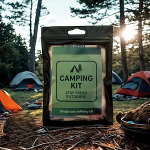 Camping and Festival Toiletry Kit - Freshen Up Essentials - Mini Travel Survival Pack - Fun Gift for Campers & Adventurers