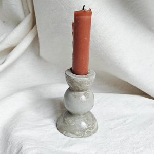 Handmade Geometric Concrete Candle Holder: Brutalist Home Decor