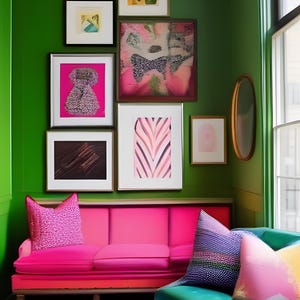 Posh Sitting Room – Bold Maximalist Art Print for Glamorous Interiors