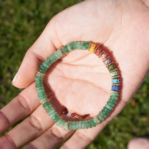 Aventurine Pearl Bracelet Gemstone Bracelet Green Bracelet Chakra Bracelet Volcanic Stone