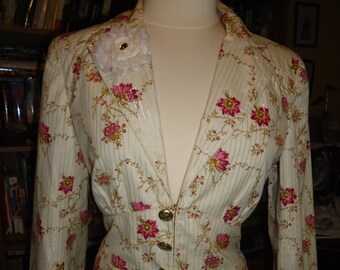 Upcycled Ladies Floral Blazer