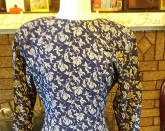 Vintage, marine, robe taille basse