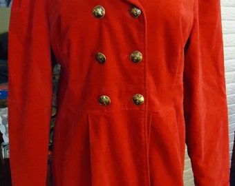 Veste en velours rouge romantique