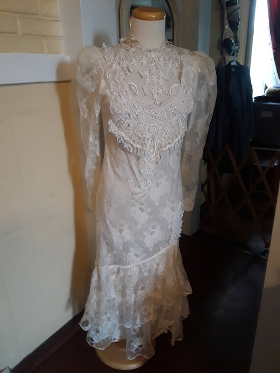 Vintage, 1980s, Drop-Waist, Bridal Gown