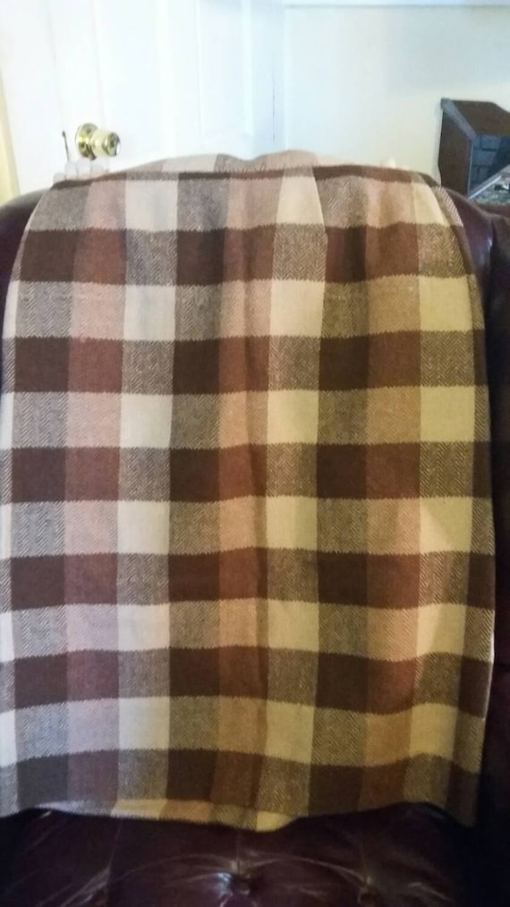 Vintage plaid wool skirt - image 1