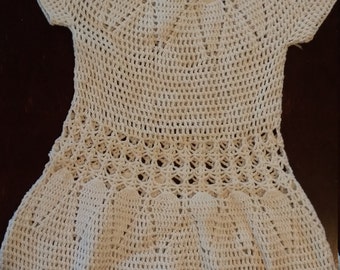 Robe de bébé tricoté à la main, Vintage,