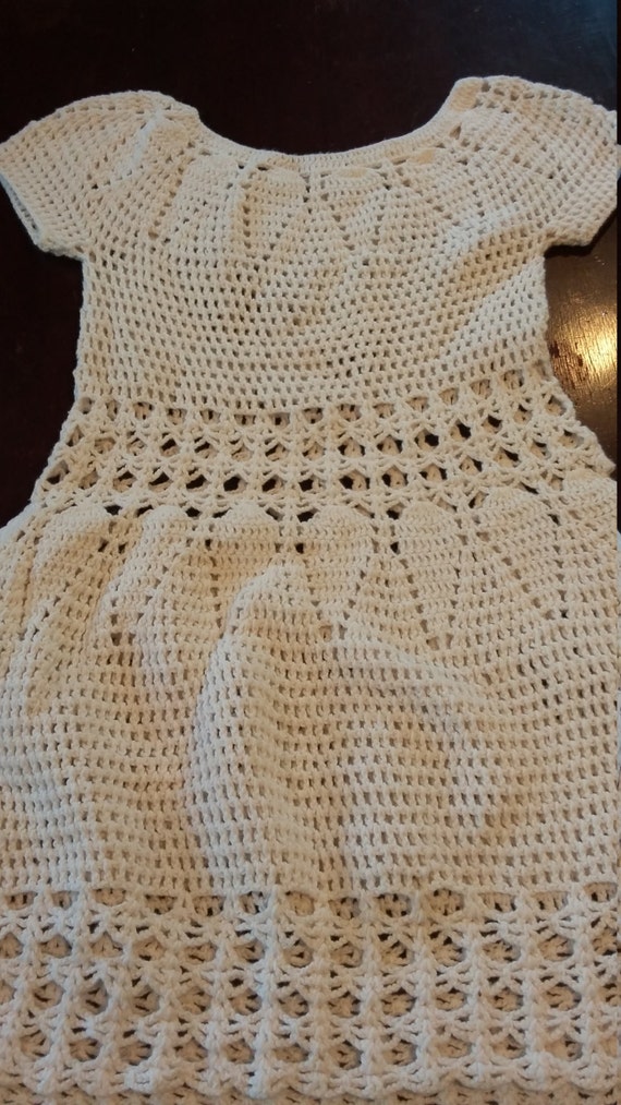 Vintage, hand-knit, baby dress - image 3