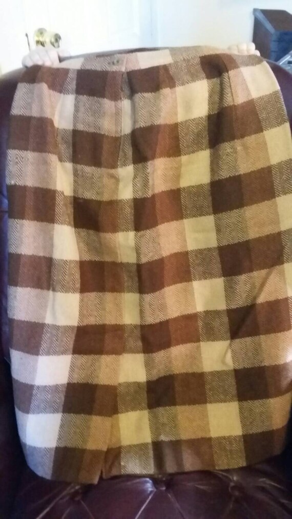 Vintage plaid wool skirt - image 2