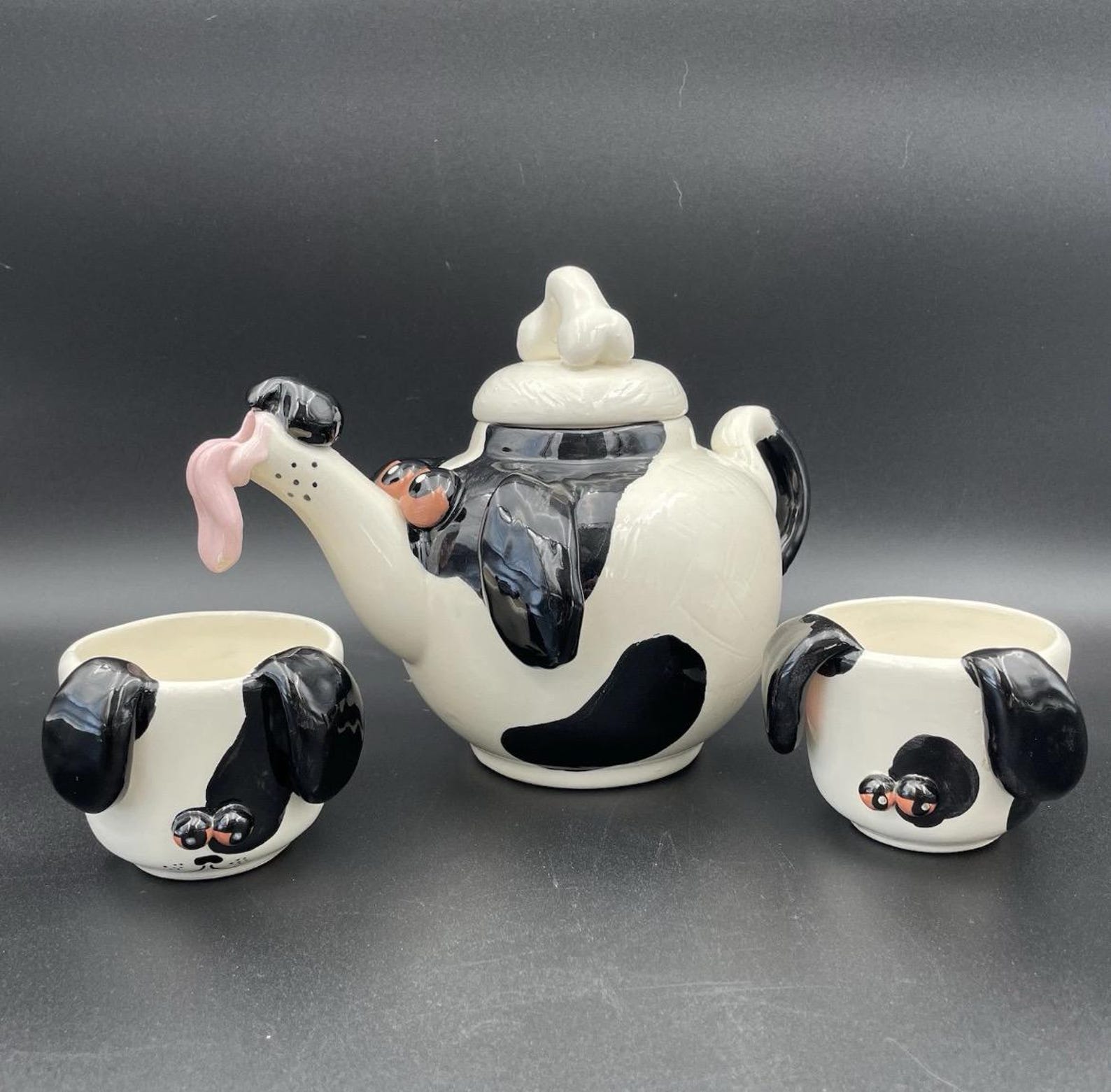 Handcrafted Mama Dog & Pups Whimsical Tea Pot and Cup Set by Lilli ...
