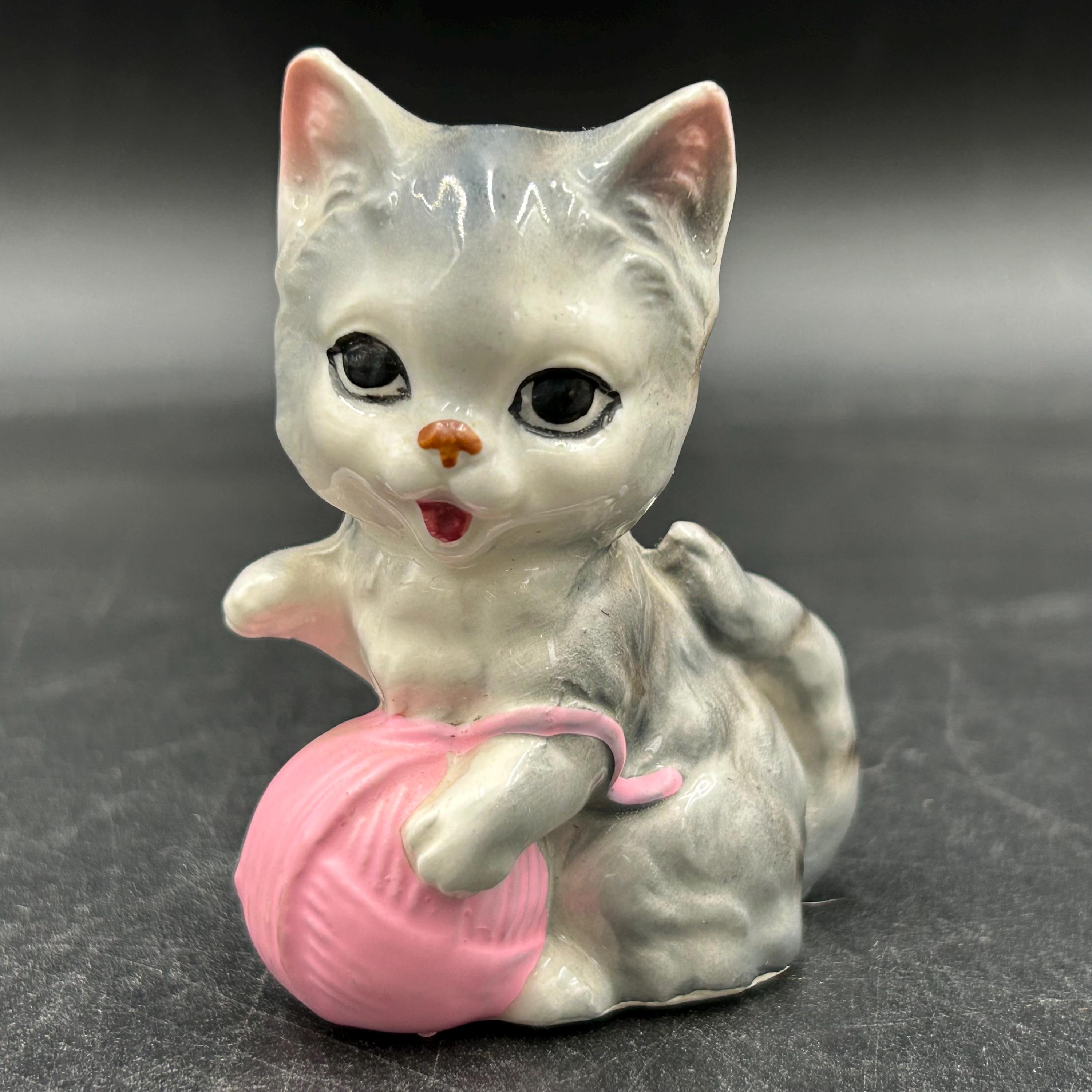 ヴィンテージ　置物　K.K original ペアネコFine Quality Japan Porcelain Cat - Etsy