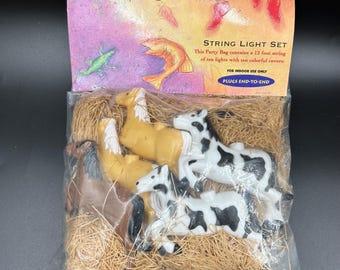 Vintage Primal Lite Horse String Lights Fun Lights Set NOS Indoor Decor 90s Lighting Ranch Western Decor Horse Lover Gift 1999