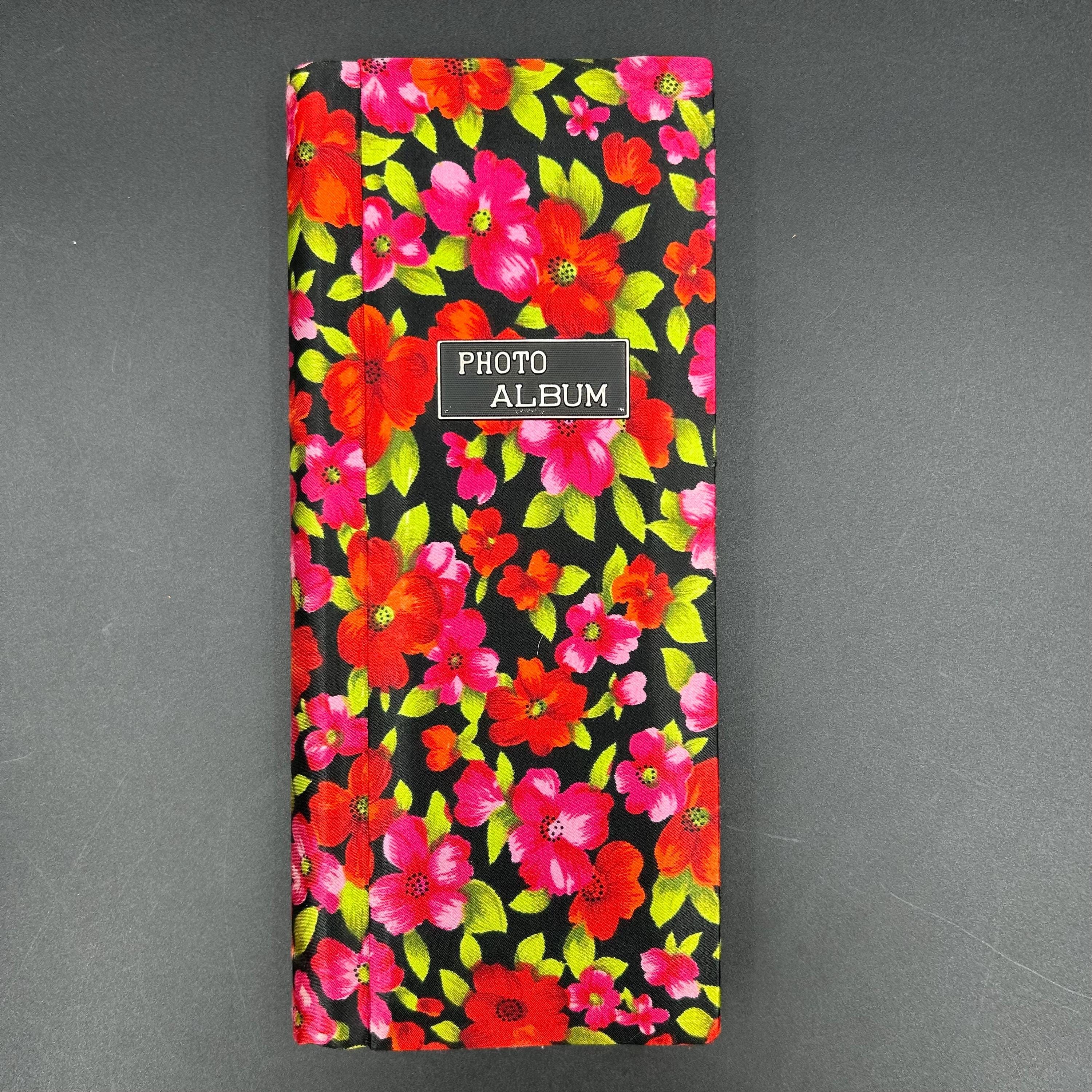 Vintage Japan Floral Fabric Photo Album Pat. 775332 With Statue of
